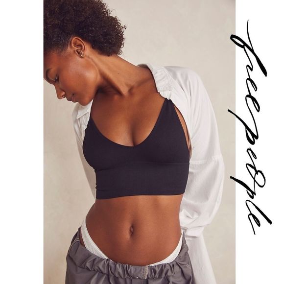 Free People Other - Free People Ali Low Back Seamless Bra Black NWOT